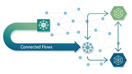 Connecting Flows in Data Networks Illustrating Interconnectivity and Process Optimization