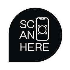 Scan here icon, scan me sign 