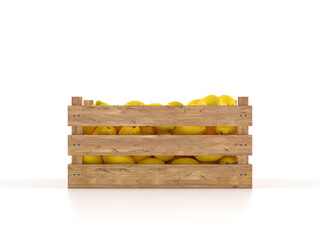Wooden crate with lemons