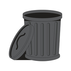 Gray trash can element cartoon icon illustration