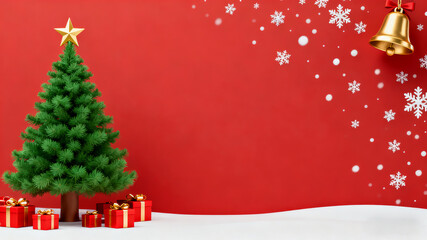 christmas background with christmas tree