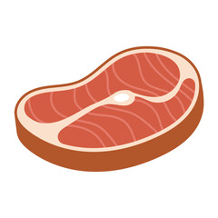 Raw beef steak element cartoon icon illustration