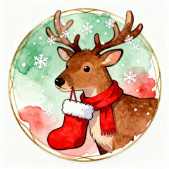 santa claus with reindeer