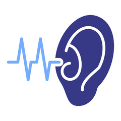 listen flat blue icon