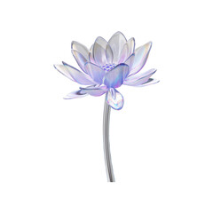 Naklejka premium Transparent glass flower on isolated white_ PNG flower on white