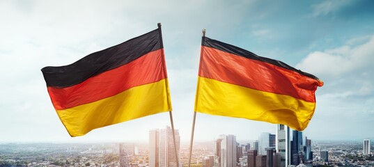 Germany Flag And Morning City