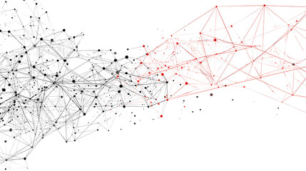 Abstract tech network connection dots. Digital technology and big data analysis background. White background with plexus lines. Geometric background with abstract mesh Stock Vector