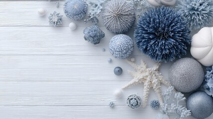 memorable. Celebration concept with blue decorative elements on a white wooden background. tutorial guides, club newsletters, designed for sports & leisure club marketing, used by product marketers.