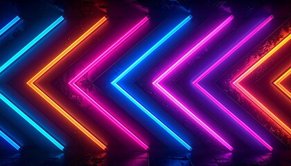 Neon Arrows - A Vibrant Display of Directional Light.