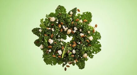 Kale Salad Wreath for Seasonal Promotions and Food Blogging