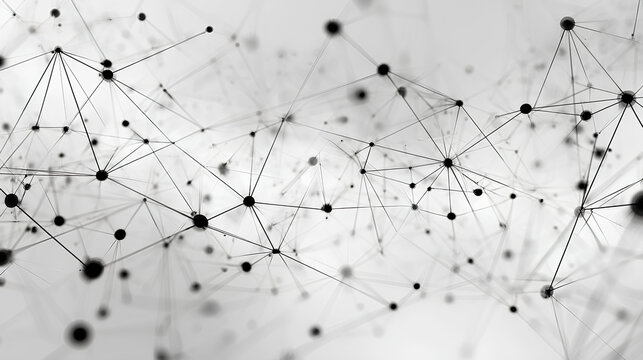 Abstract tech network connection dots. Digital technology and big data analysis background. White background with plexus lines. Geometric background with abstract mesh Stock Vector - Powered by Adobe