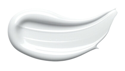 Creamy, white cosmetic product swatch, smooth texture