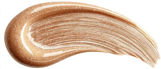 Tan, textured cosmetic swatch in crescent moon shape