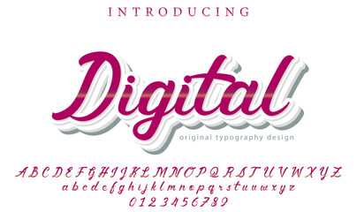 Digital - Elegant 3D Script Font with Handwritten Style for Modern Typography and Branding