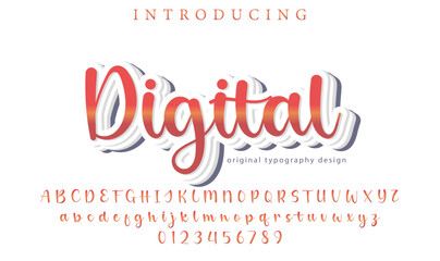 Digital - Elegant 3D Script Font with Handwritten Style for Modern Typography and Branding