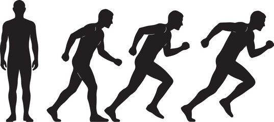 Runner progression silhouette sequence sport