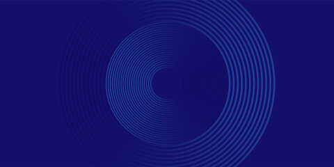 Abstract blue glowing geometric lines on dark blue background. Modern shiny blue circle lines pattern. Futuristic technology concept. Suit for cover, poster, banner, brochure, header, website