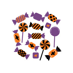 Fototapeta premium Halloween candy vector