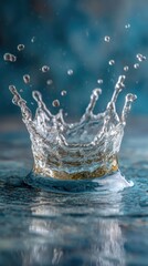 Liquid crown splash in blue