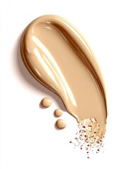 Swatch of beige, smooth, shiny foundation