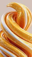 Swirl of yellow/white with speckles, smooth and textured