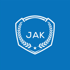 JAK Shield Logo Design JAK Minimal Laurel Wreath and Star Emblem for Sports Corporate JAK Club and Brand Ident.  © Anwara