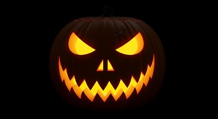 Fototapeta premium Minimal Halloween flat lay border on dark purple background, with pumpkins, spider web, and a single witch hat, clean central copy space