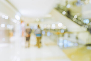 Abstract blur and defocus shopping mall in department store interior for background
