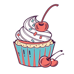 Colorful Dairy and Bakery Food Vector Set – Milk, Cheese, Butter, Yogurt, Bread, Croissant, Donut, Cupcake, Pancakes, Ice Cream Illustration