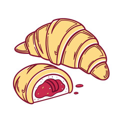 Colorful Dairy and Bakery Food Vector Set – Milk, Cheese, Butter, Yogurt, Bread, Croissant, Donut, Cupcake, Pancakes, Ice Cream Illustration