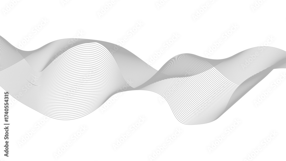 Sticker stylized line art background. vector illustration. wave with lines created using blend tool.