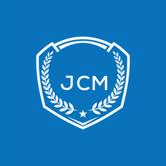 JCM Shield Logo Design JCM Minimal Laurel Wreath and Star Emblem for Sports Corporate JCM Club and Brand Ident.

