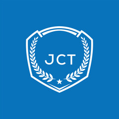JCT Shield Logo Design JCT Minimal Laurel Wreath and Star Emblem for Sports Corporate JCT Club and Brand Ident.
