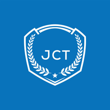 JCT Shield Logo Design JCT Minimal Laurel Wreath and Star Emblem for Sports Corporate JCT Club and Brand Ident.
