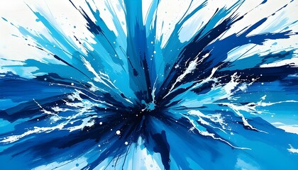 Dry Brush Painting Ocean Motion: A Textured in Blue and Green