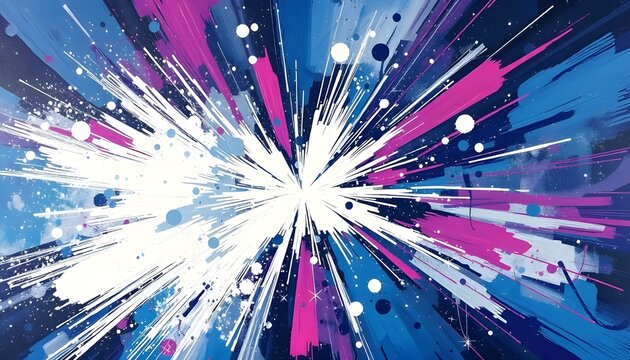 A Galactic Abstract with Cosmic Drag Textured Dry Brush Strokes