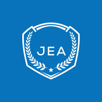 JEA Shield Logo Design JEA Minimal Laurel Wreath and Star Emblem for Sports Corporate JEA Club and Brand Ident.

