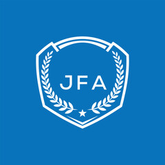 JFA Shield Logo Design JFA Minimal Laurel Wreath and Star Emblem for Sports Corporate JFA Club and Brand Ident.
