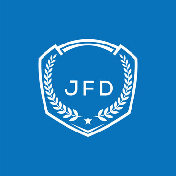 JFD Shield Logo Design JFD Minimal Laurel Wreath and Star Emblem for Sports Corporate JFD Club and Brand Ident.
