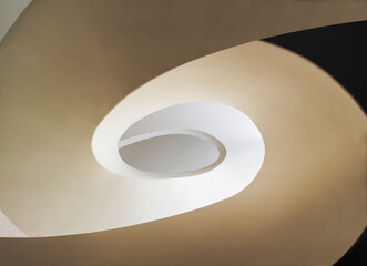 Architecture details White curve Modern building Futuristic Space Abstract background