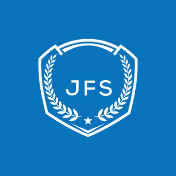 JFS Shield Logo Design JFS Minimal Laurel Wreath and Star Emblem for Sports Corporate JFS Club and Brand Ident.
