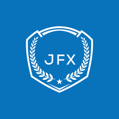 JFX Shield Logo Design JFX Minimal Laurel Wreath and Star Emblem for Sports Corporate JFX Club and Brand Ident.
