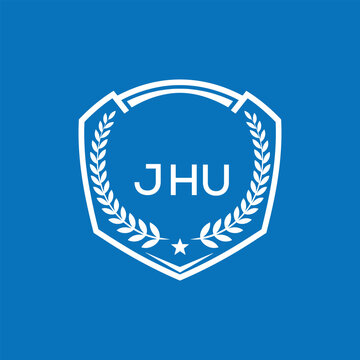 JHU Shield Logo Design JHU Minimal Laurel Wreath and Star Emblem for Sports Corporate JHU Club and Brand Ident.

