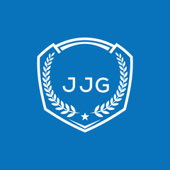 JJG Shield Logo Design JJG Minimal Laurel Wreath and Star Emblem for Sports Corporate JJG Club and Brand Ident.
