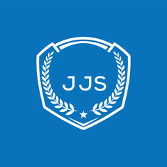 JJS Shield Logo Design JJS Minimal Laurel Wreath and Star Emblem for Sports Corporate JJS Club and Brand Ident.
