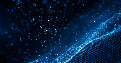 Data technology background. Abstract background. Connecting dots and lines on dark background. Digital background 3D rendering. 4k.