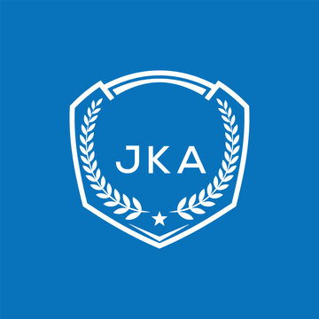 JKA Shield Logo Design JKA Minimal Laurel Wreath and Star Emblem for Sports Corporate JKA Club and Brand Ident.

