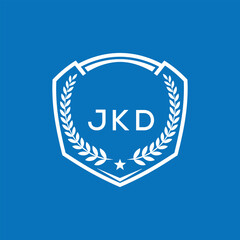 JKD Shield Logo Design JKD Minimal Laurel Wreath and Star Emblem for Sports Corporate JKD Club and Brand Ident.
