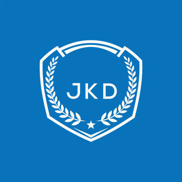 JKD Shield Logo Design JKD Minimal Laurel Wreath and Star Emblem for Sports Corporate JKD Club and Brand Ident.
