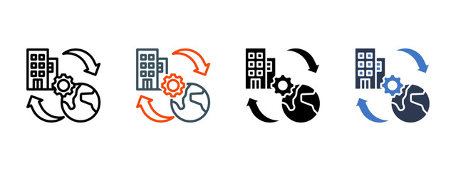 Process Cycle multiple icon style vector illustration